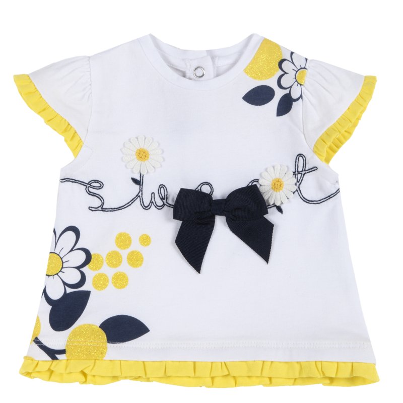 T-SHIRT SHORT SLEEVE - WHITE/YELLOW