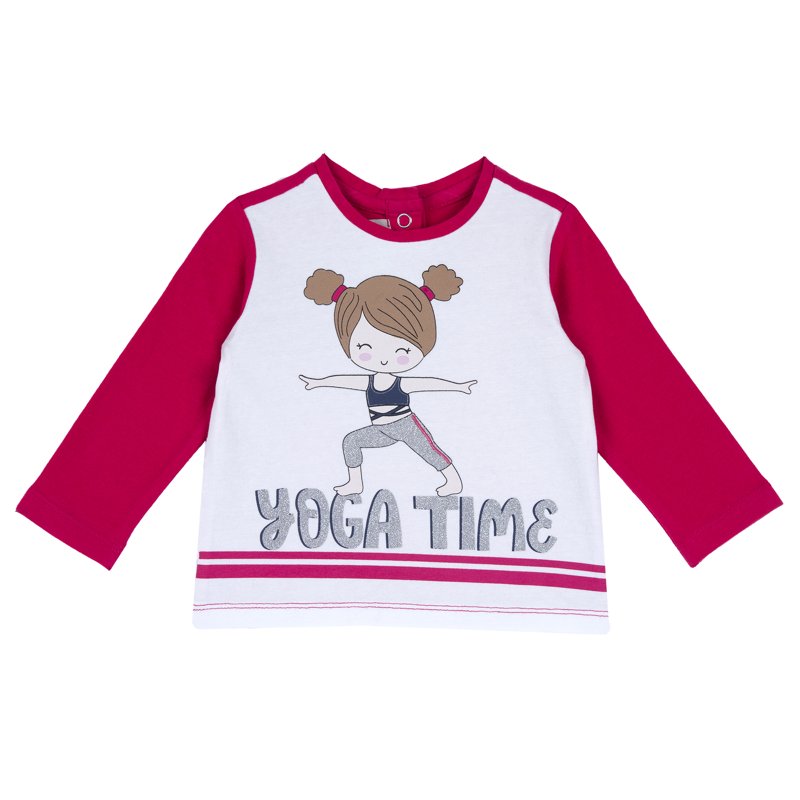 T-SHIRT LONG SLEEVE - WHITE/PINK