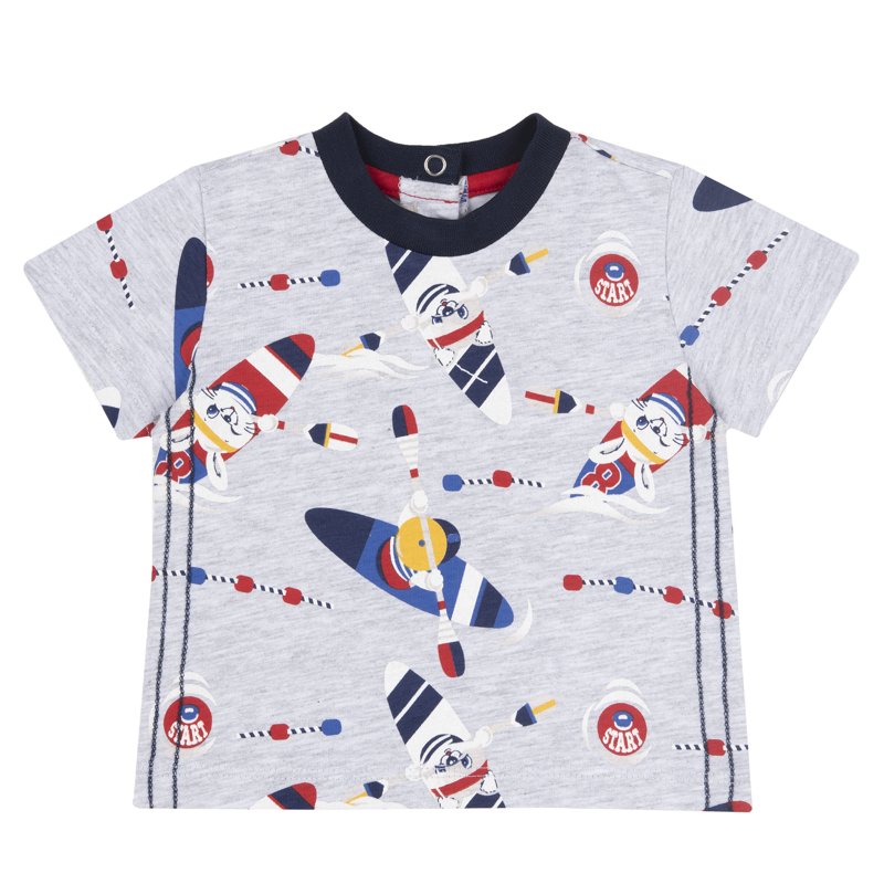 T-SHIRT SHORT SLEEVE - GREY PRINTED