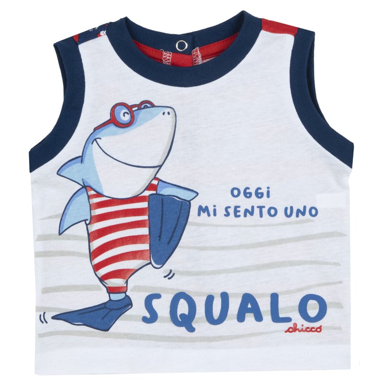 TANK TOP - WHITE/RED