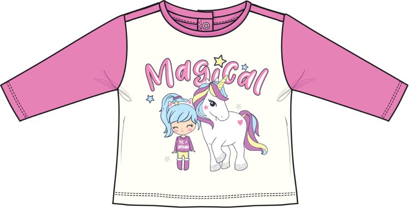 T-SHIRT LONG SLEEVE - WHITE/PINK