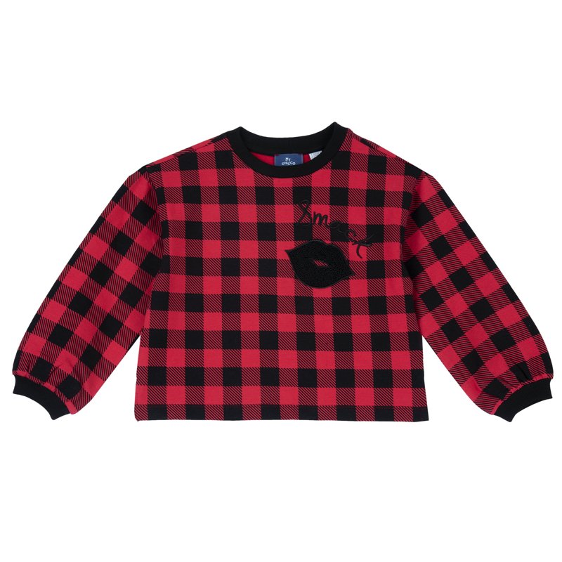 SWEATSHIRT - RED PRINTED