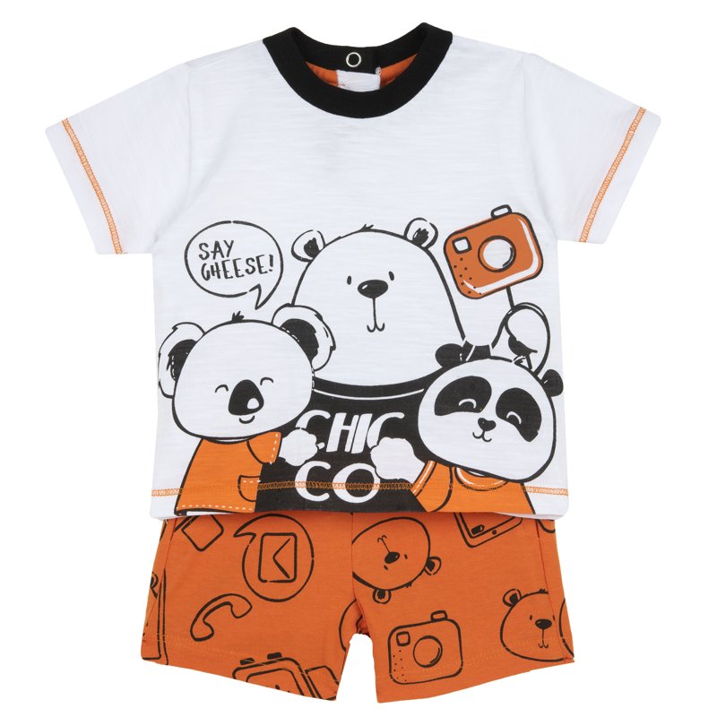 SET 2: T-SHIRT SHORT SLEEVE + SHORTS - WHITE