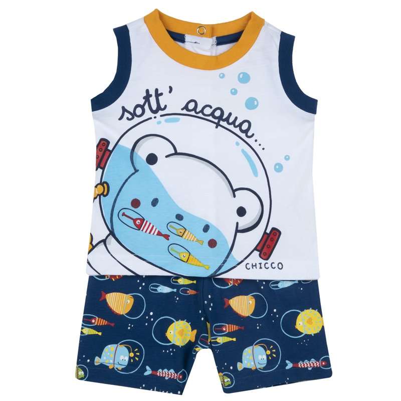 SET 2: TANK TOP + SHORTS - MEDIUM BLUE