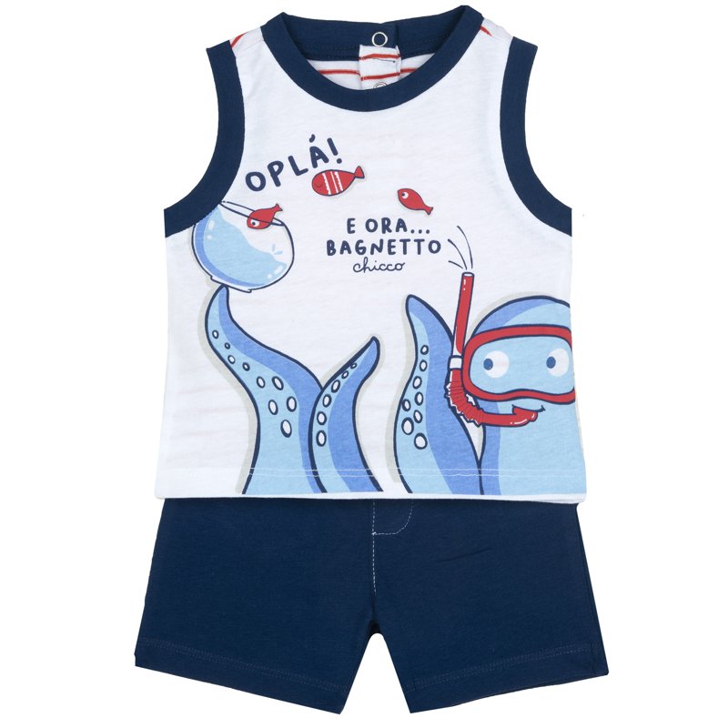 SET 2: TANK TOP + SHORTS - MEDIUM BLUE