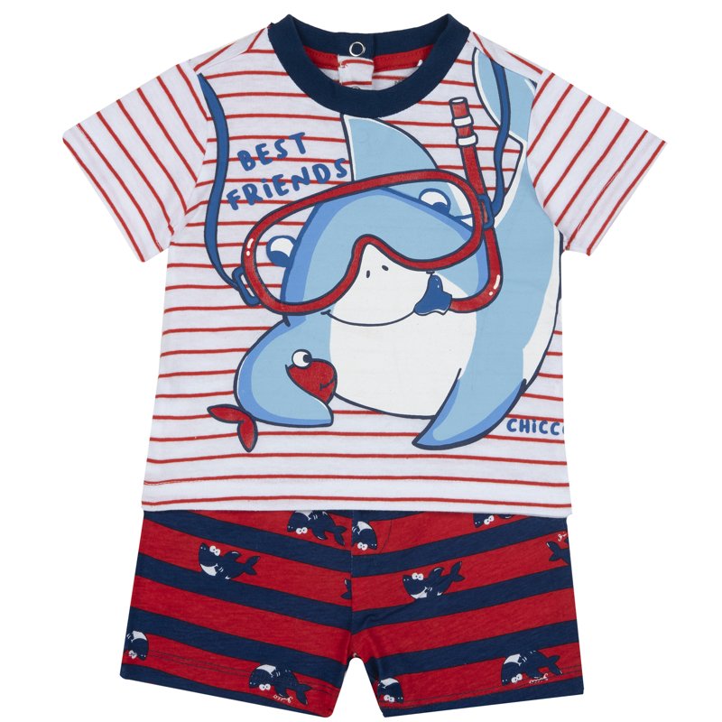 SET 2: T-SHIRT SHORT SLEEVE + SHORTS - LIGHT RED