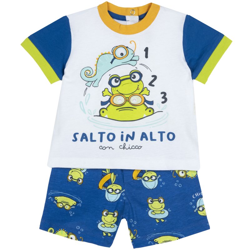 SET 2: T-SHIRT SHORT SLEEVE + SHORTS - MEDIUM BLUE