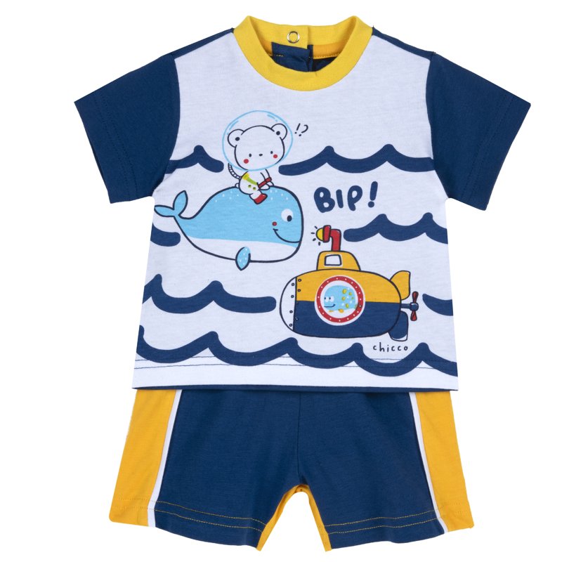 SET 2: T-SHIRT SHORT SLEEVE + SHORTS - LIGHT ORANGE