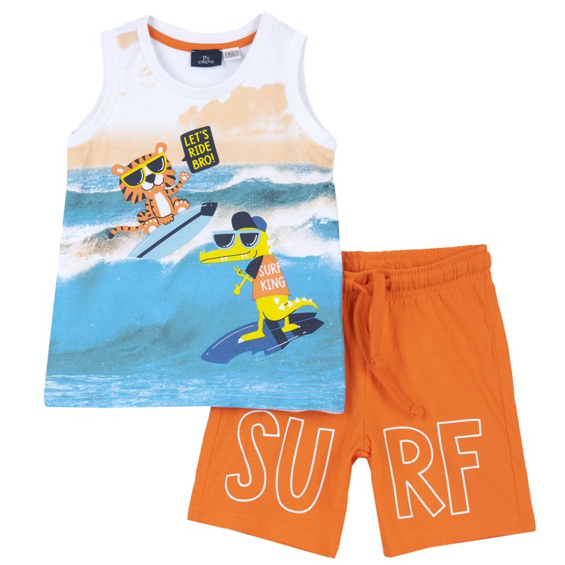 SET 2: TANK TOP + SHORTS - WHITE