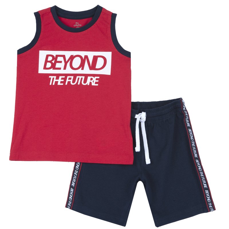 SET 2: TANK TOP + SHORTS - MEDIUM RED