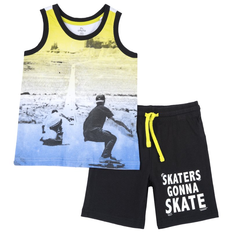 SET 2: TANK TOP + SHORTS - BLACK