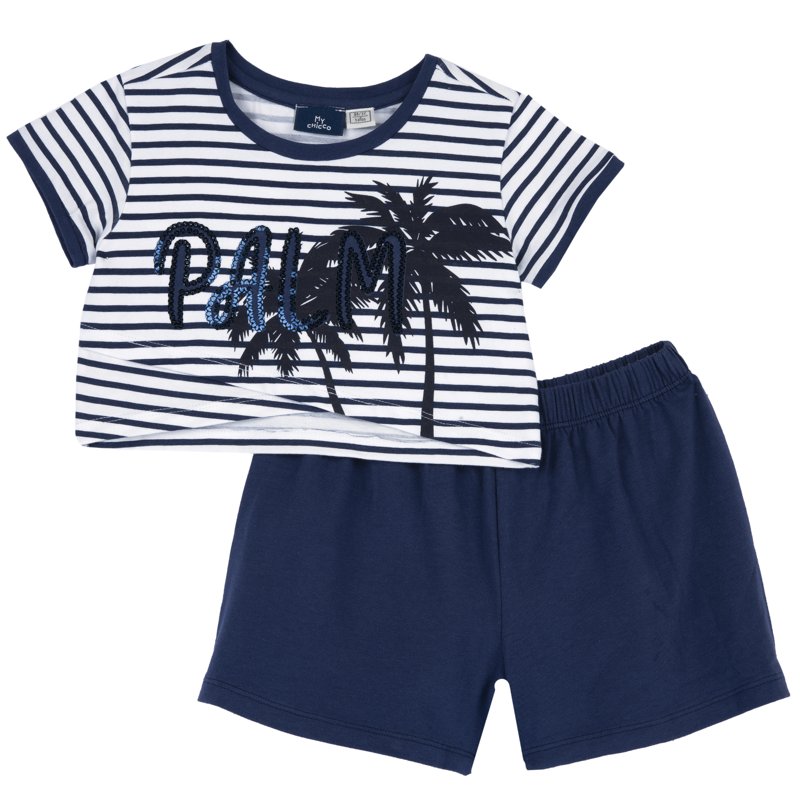 SET 2: T-SHIRT SHORT SLEEVE + SHORTS - DARK BLUE