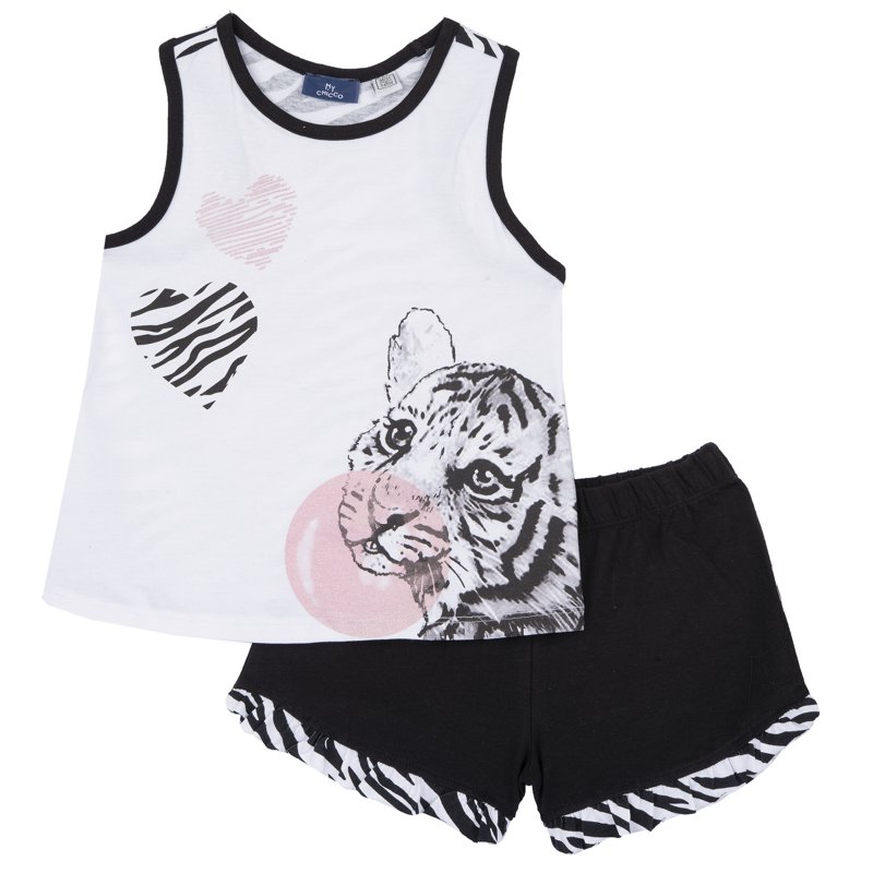 SET 2: TANK TOP + SHORTS - WHITE