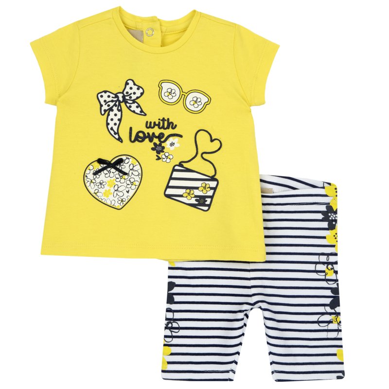 SET 2: T-SHIRT SHORT SLEEVE + LEGGINGS - MEDIUM YELLOW