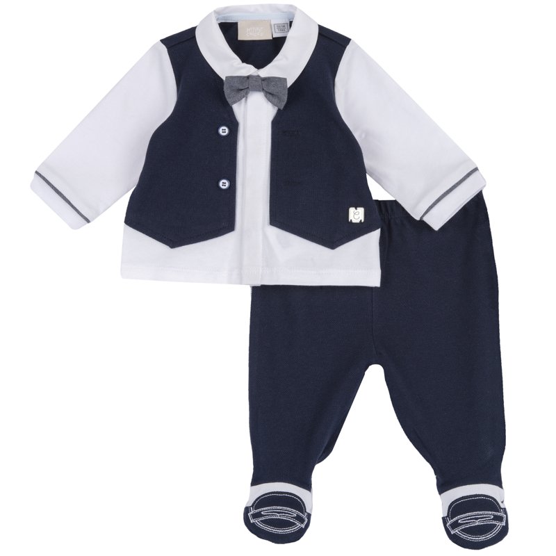 SET 2: T-SHIRT LONG SLEEVE + PANTS - DARK BLUE