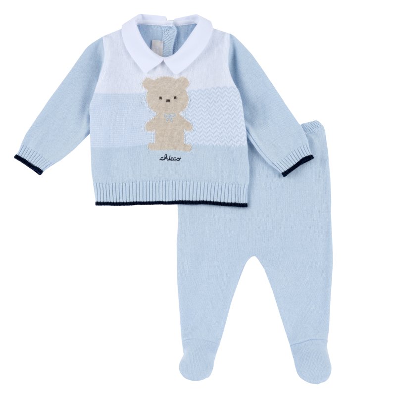 SET 2: BABY SWEATER + LEGGINGS - LIGHT BLUE