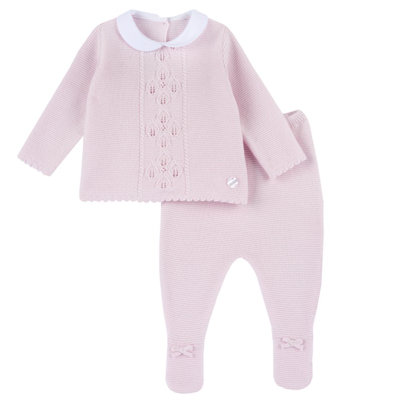 SET 2: BABY SWEATER + LEGGINGS - LIGHT PINK