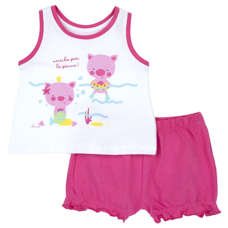 SET 2: TANK TOP + SHORTS - DARK PINK