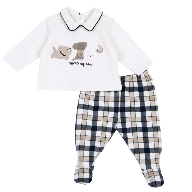 SET 2: BABY SWEATER + LEGGINGS - BLUE PRINTED