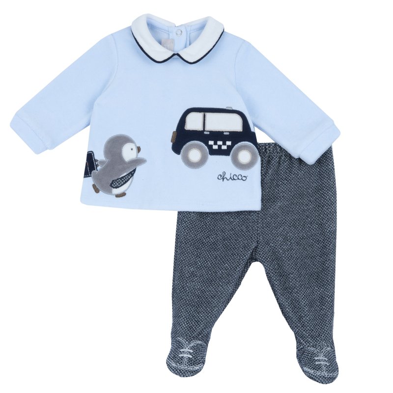 SET 2: BABY SWEATER + LEGGINGS - LIGHT BLUE