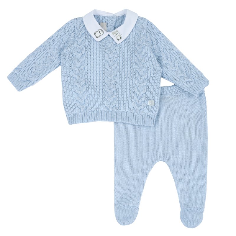 SET 2: BABY SWEATER + LEGGINGS - LIGHT BLUE