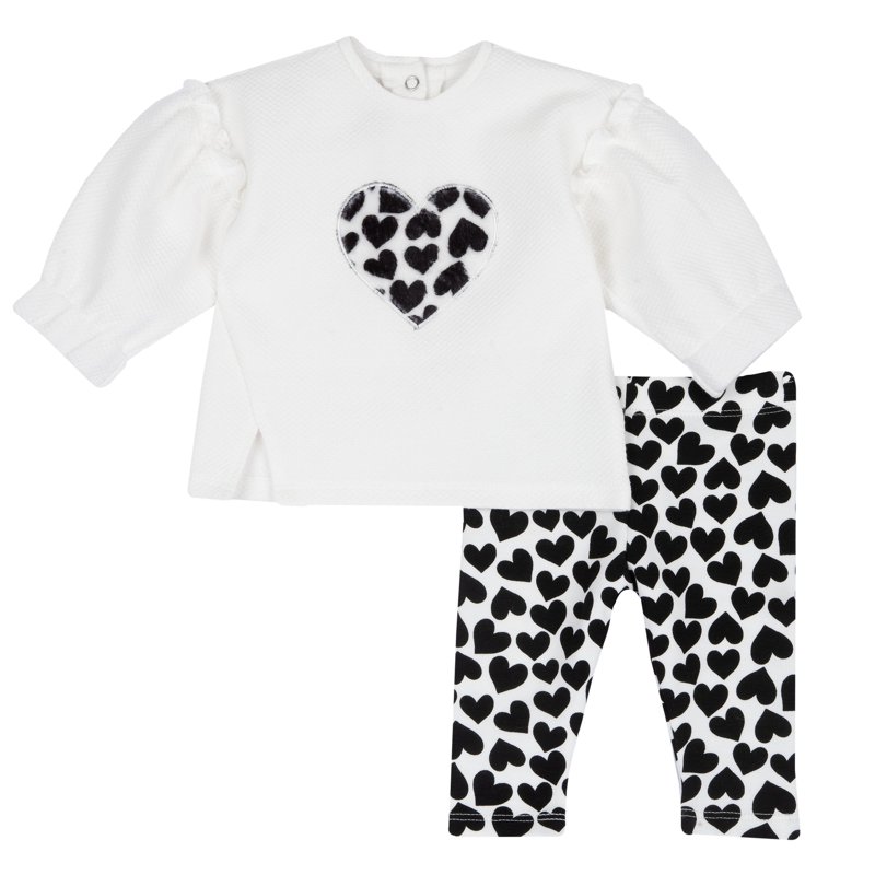 SET 2: SWEATSHIRT + LEGGINGS - WHITE/BLACK