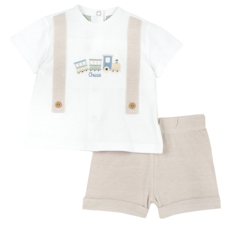 SET 2: T-SHIRT SHORT SLEEVE + SHORTS - MEDIUM NATURAL