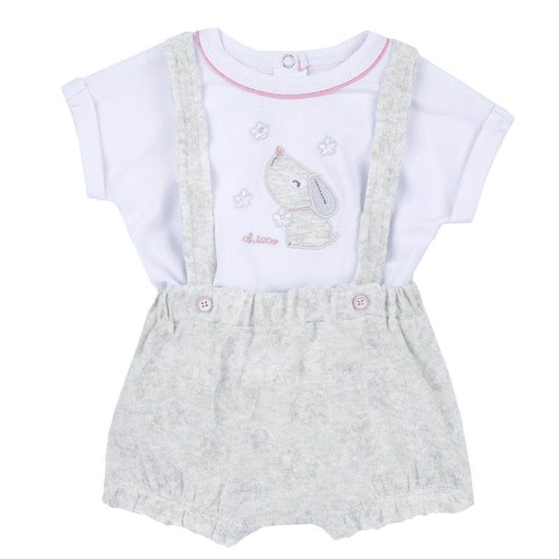 SET 2: T-SHIRT SHORT SLEEVE + SHORTS - LIGHT GREY