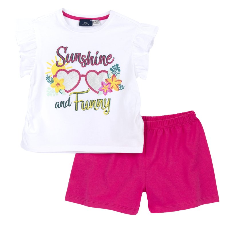 SET 2: T-SHIRT SHORT SLEEVE + SHORTS - DARK PINK