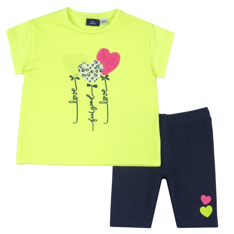 SET 2: T-SHIRT SHORT SLEEVE + SHORTS - LIGHT YELLOW