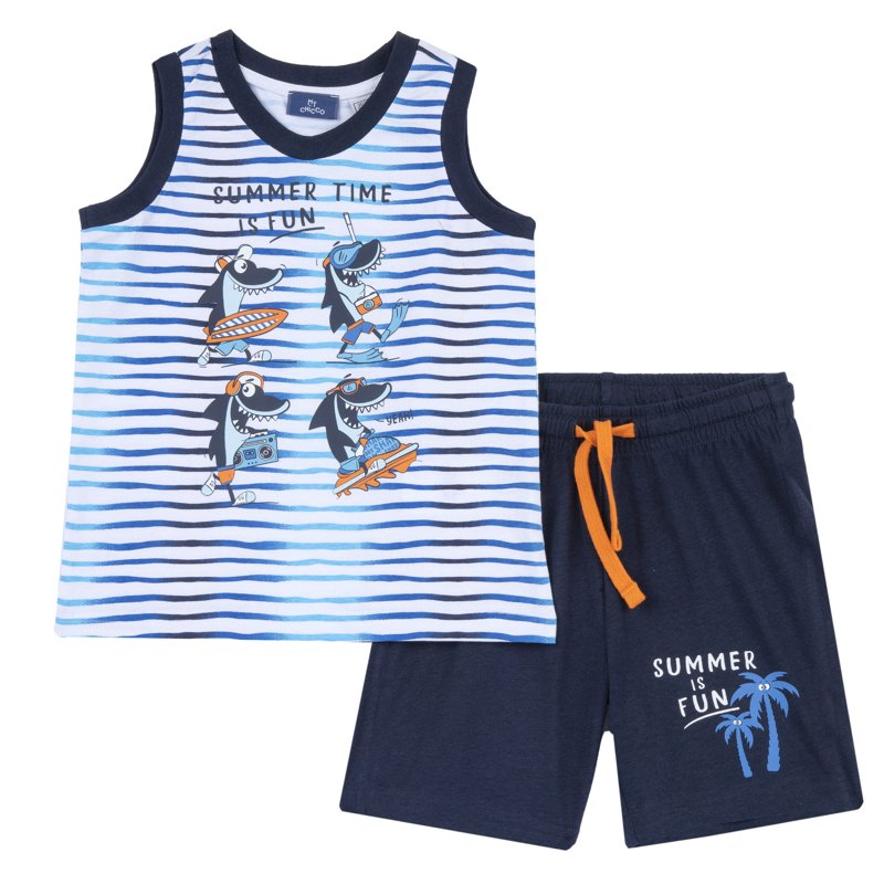 SET 2: TANK TOP + SHORTS - DARK BLUE