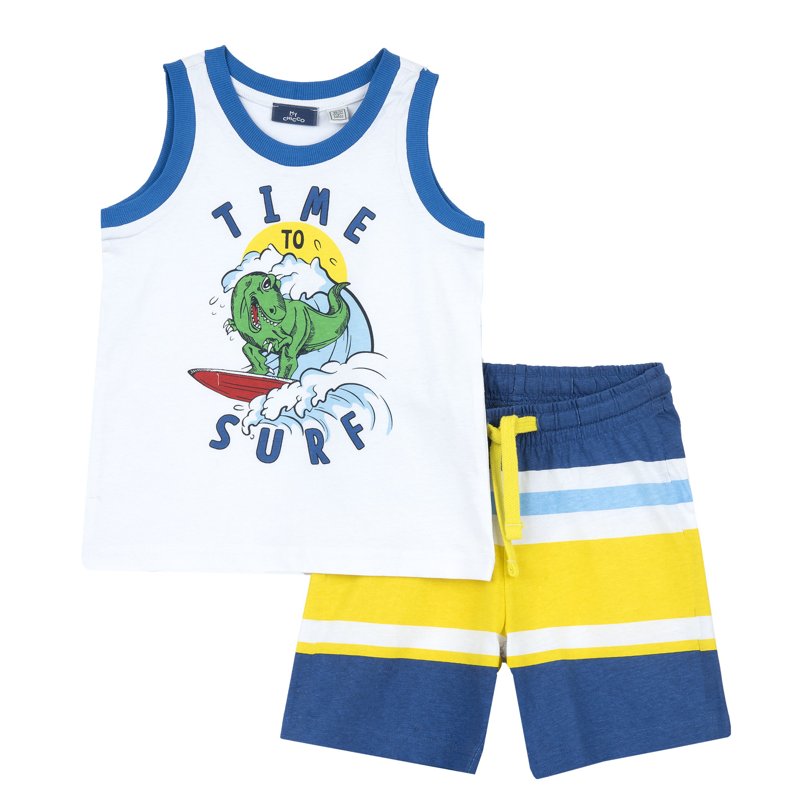 SET 2: TANK TOP + SHORTS - WHITE