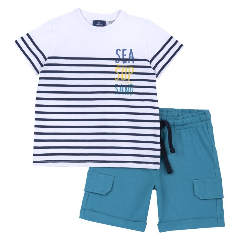 SET 2: T-SHIRT SHORT SLEEVE + SHORTS - MEDIUM GREEN