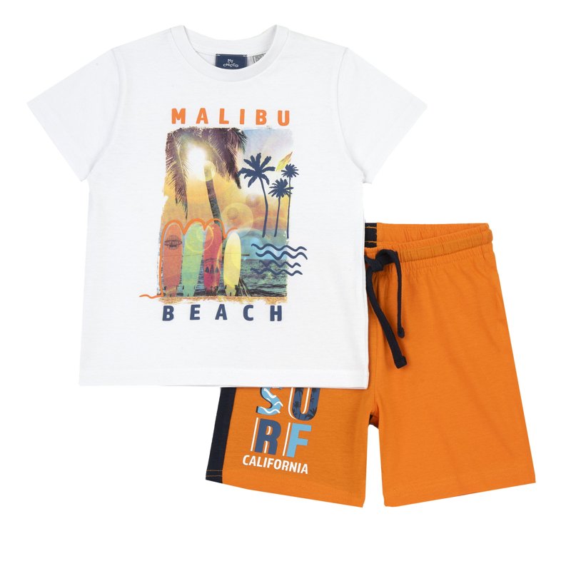 SET 2: T-SHIRT SHORT SLEEVE + SHORTS - MEDIUM ORANGE