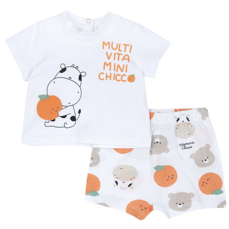 SET 2: T-SHIRT SHORT SLEEVE + SHORTS - NATURAL PRINTED