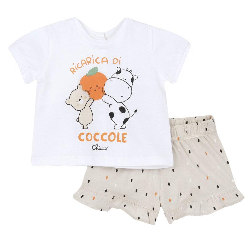 SET 2: T-SHIRT SHORT SLEEVE + SHORTS - MEDIUM NATURAL