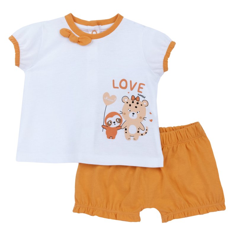 SET 2: T-SHIRT SHORT SLEEVE + SHORTS - LIGHT ORANGE