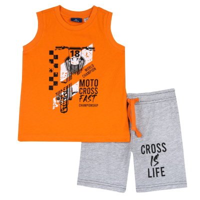 SET 2: TANK TOP + SHORTS - MEDIUM ORANGE