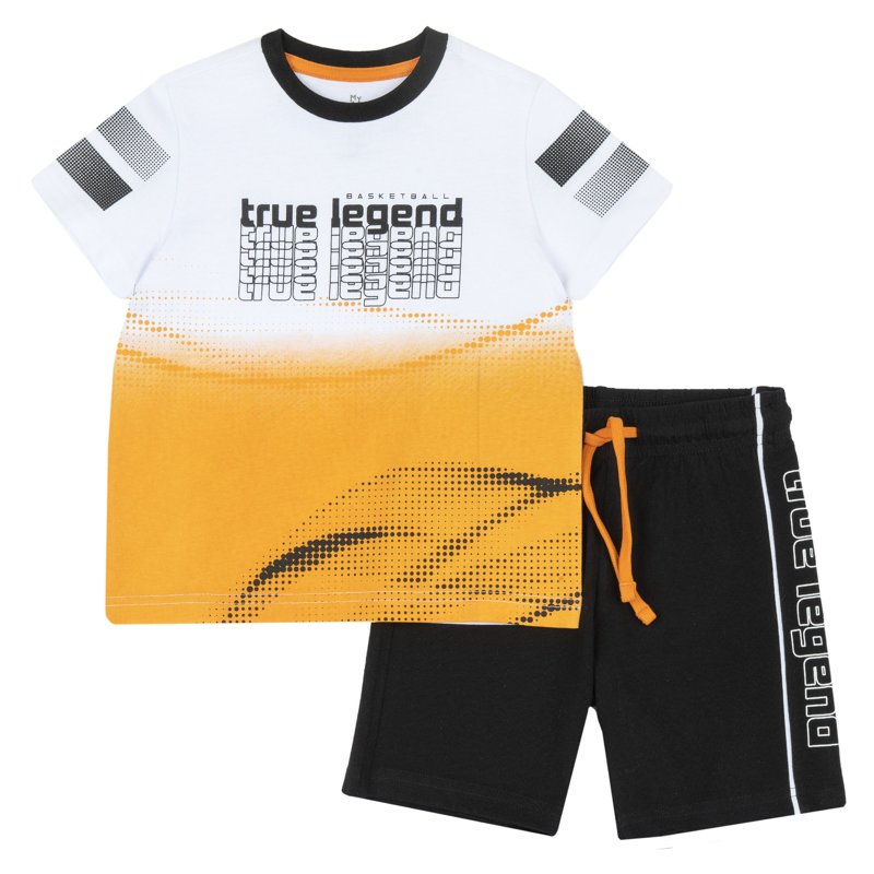 SET 2: T-SHIRT SHORT SLEEVE + SHORTS - WHITE