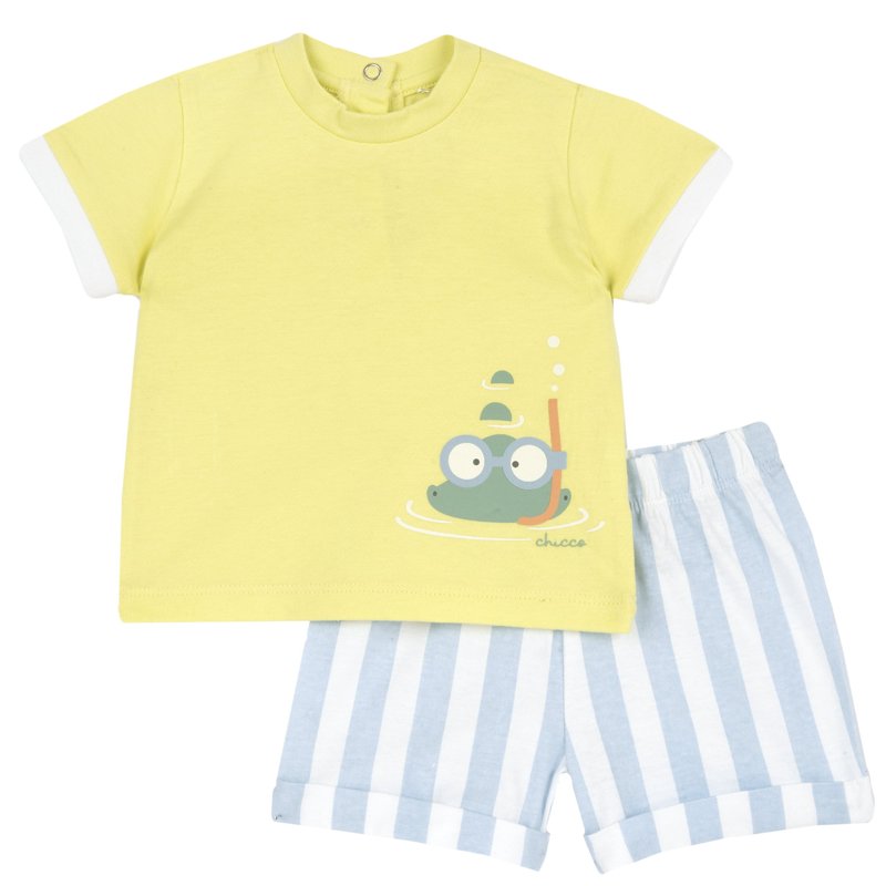 SET 2: T-SHIRT SHORT SLEEVE + SHORTS - LIGHT GREEN