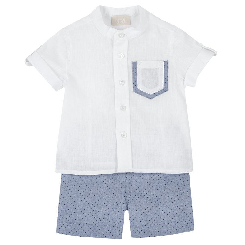 SET 2: SHIRT SHORT SLEEVE + SHORTS - MEDIUM BLUE