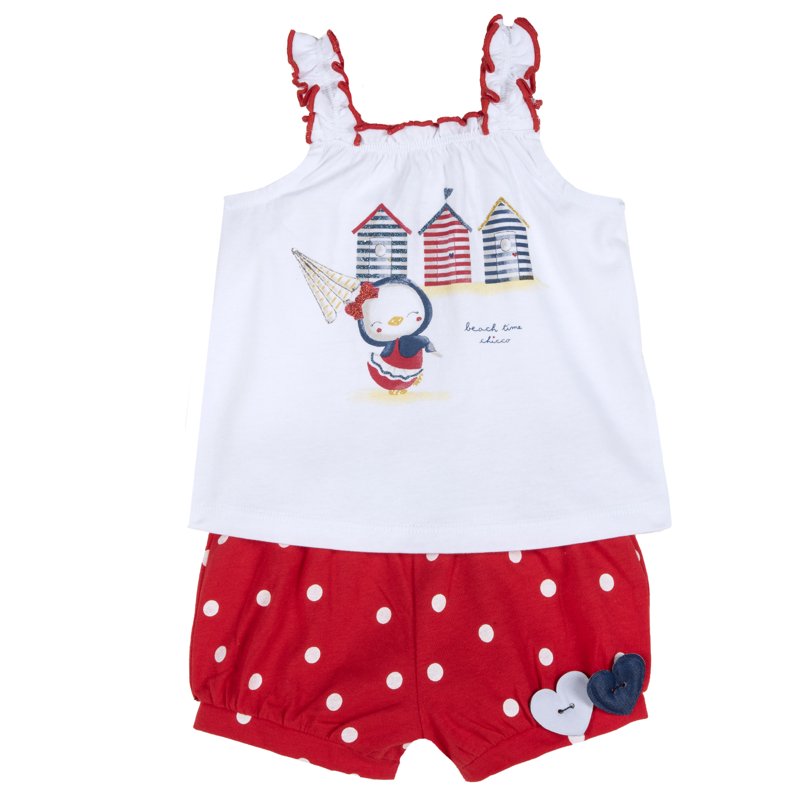 SET 2: TANK TOP + SHORTS - MEDIUM RED
