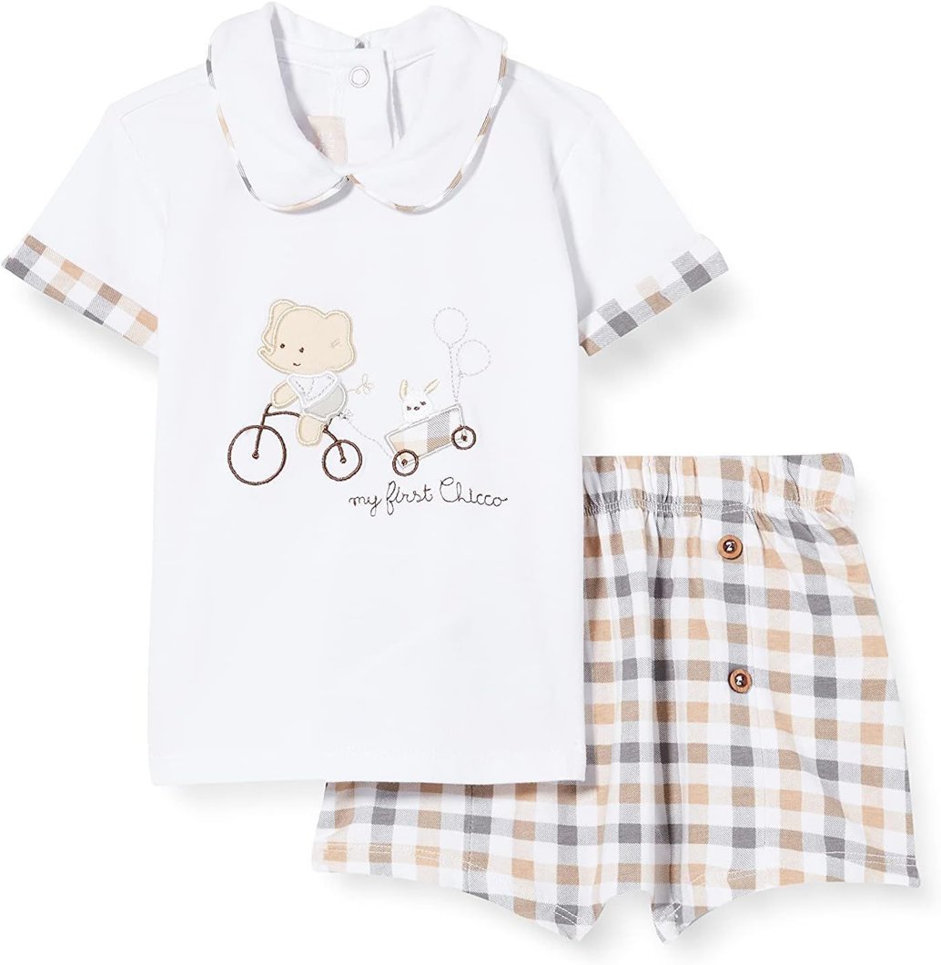 SET 2: T-SHIRT SHORT SLEEVE + SHORTS - WHITE