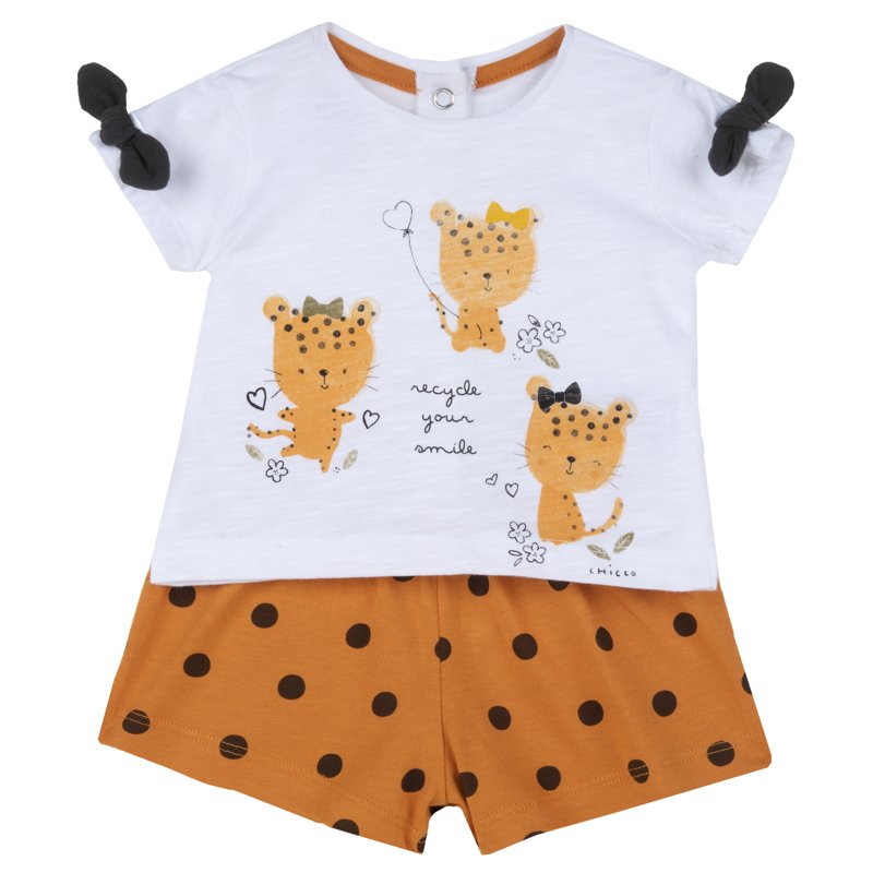 SET 2: T-SHIRT SHORT SLEEVE + SHORTS - MEDIUM ORANGE