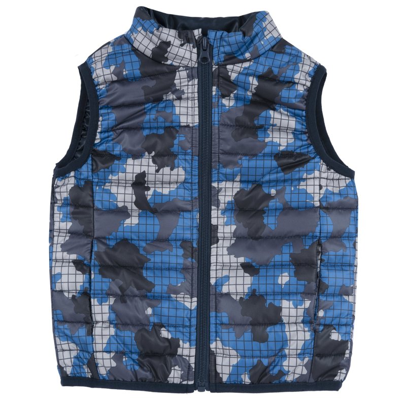 DOWN VEST - GREY PRINTED