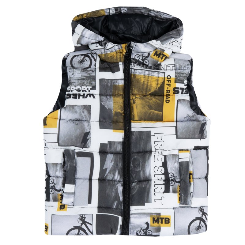 DOWN VEST - NATURAL PRINTED