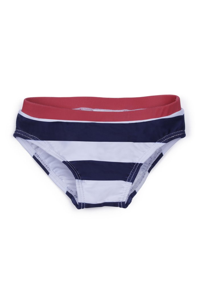 SWIM BRIEF - WHITE/BLUE