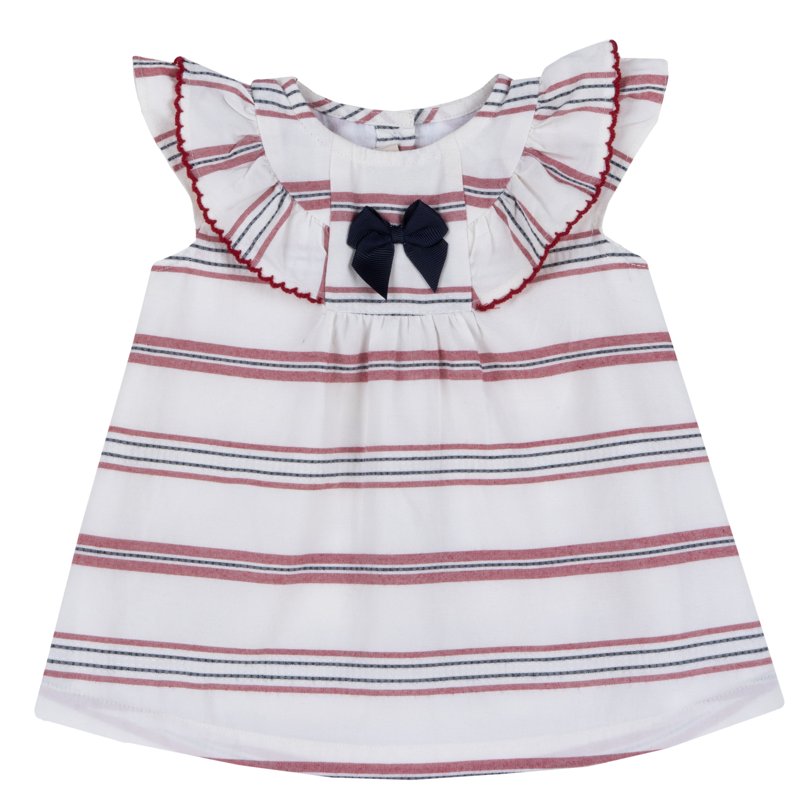 DRESS SLEEVELESS - WHITE/RED