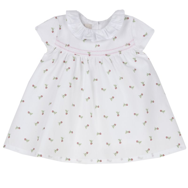 DRESS SLEEVELESS - WHITE/PINK