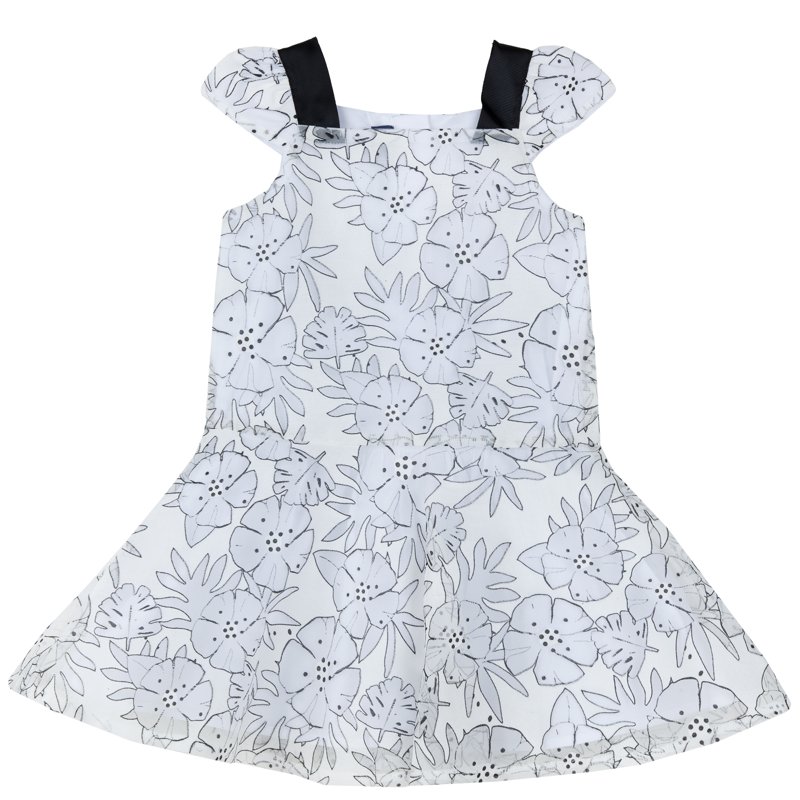 DRESS SLEEVELESS - WHITE/BLACK